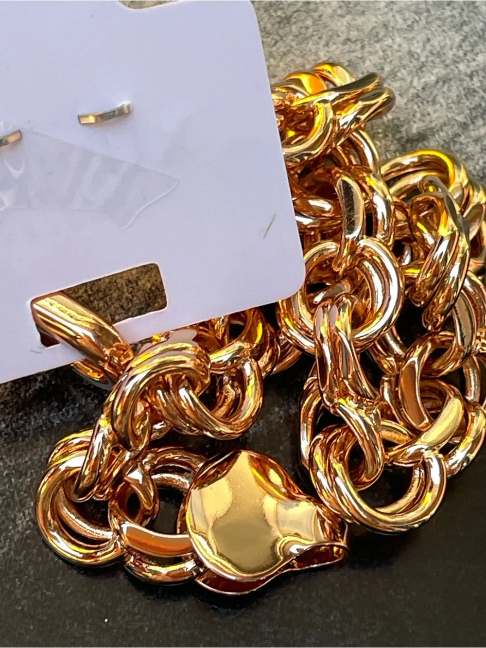 9.2” Bismark Gold plated 18k Link Chain Bracelet - Men’s Women’s Jewelry